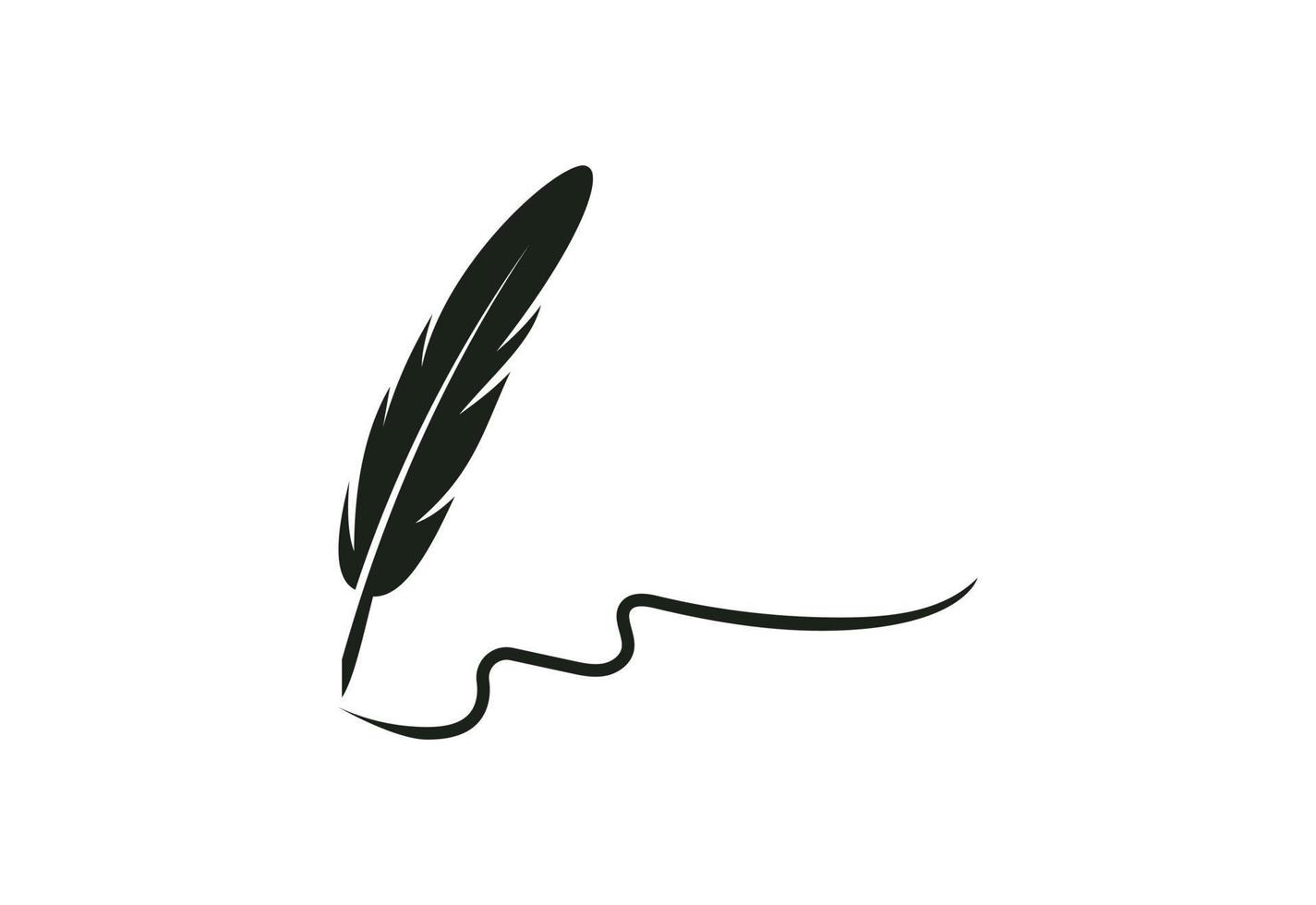 création de logo d'écriture de stylo plume, concept de design vectoriel