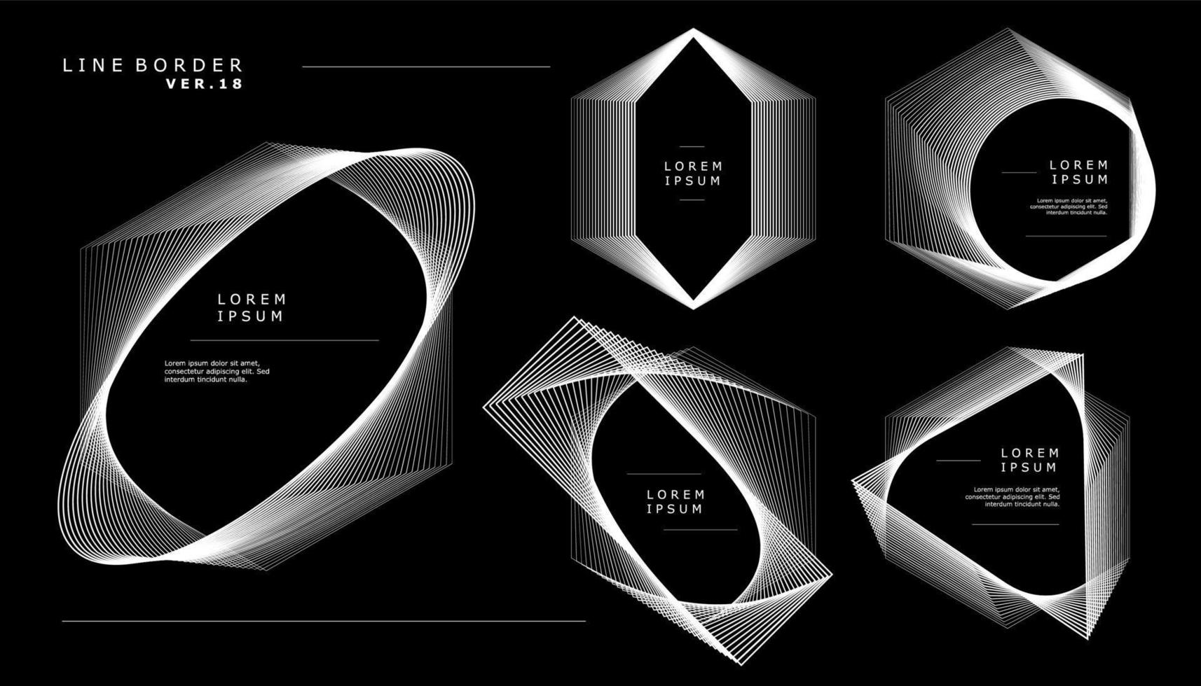 modèle de conception de bordure de lignes abstraites géométriques. conception de bordure de lignes mélangées vecteur