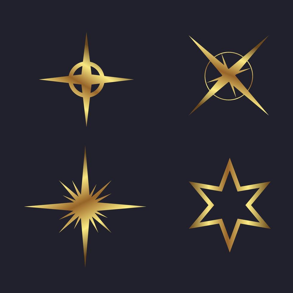 symbole solaire d'icône de lumière d'étoile, dessins vectoriels d'icône. vecteur