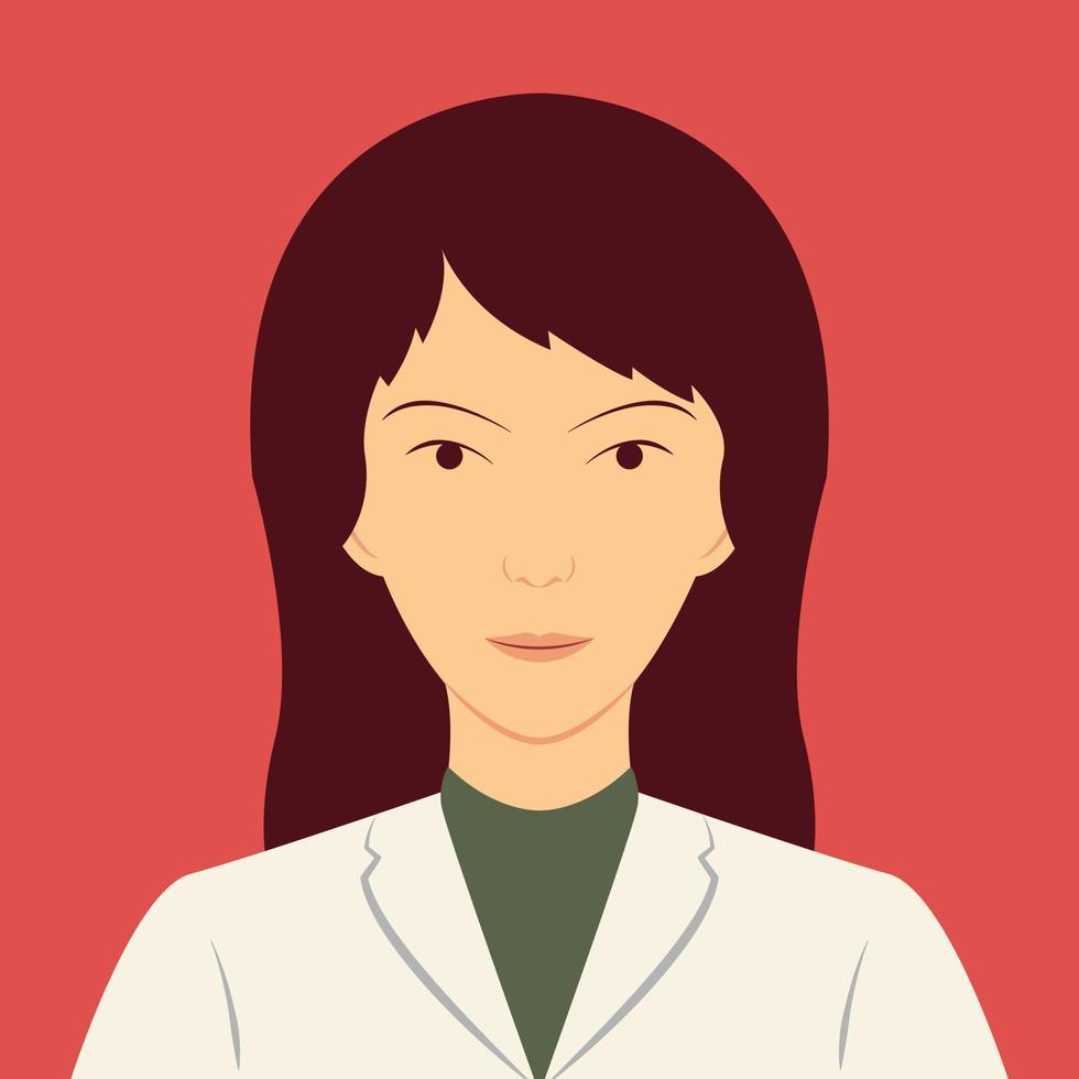 avatar de jeune femme médecin professionnelle. illustration vectorielle plane vecteur