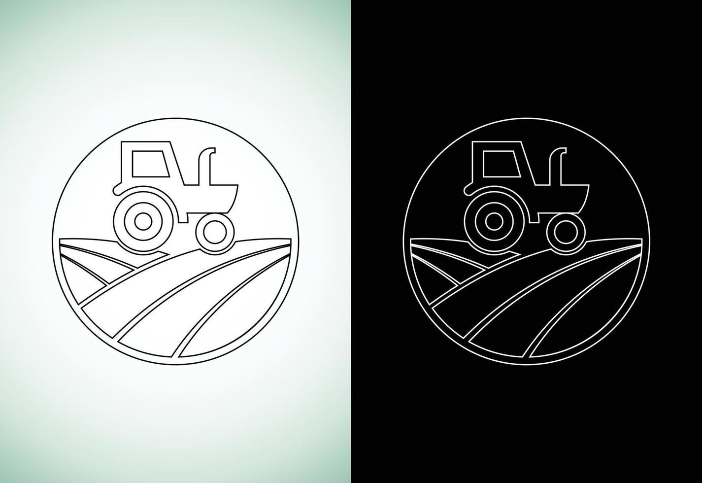 conception de logo de style tracteur ou ferme, adaptée à toute entreprise liée aux industries agricoles. vecteur