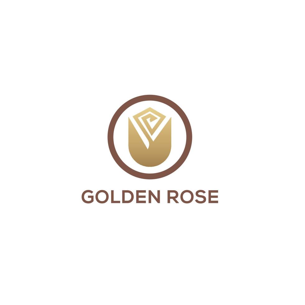 création de logo de ligne rose dorée minimale vecteur