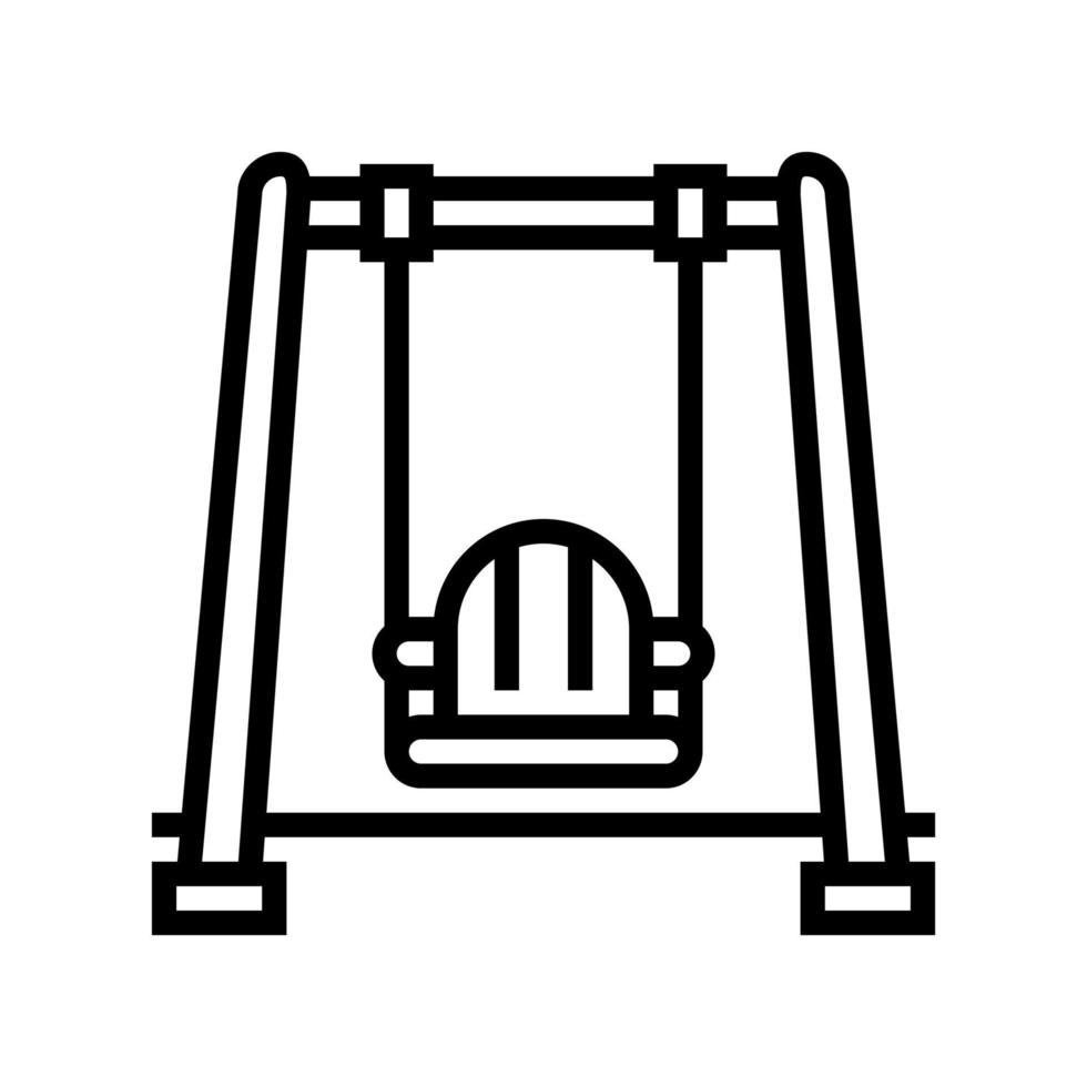 balançoire maternelle ligne icône illustration vectorielle vecteur