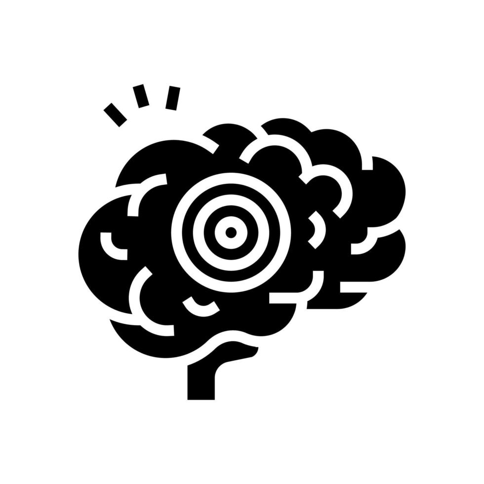 illustration vectorielle d'icône de glyphe de douleur cérébrale vecteur