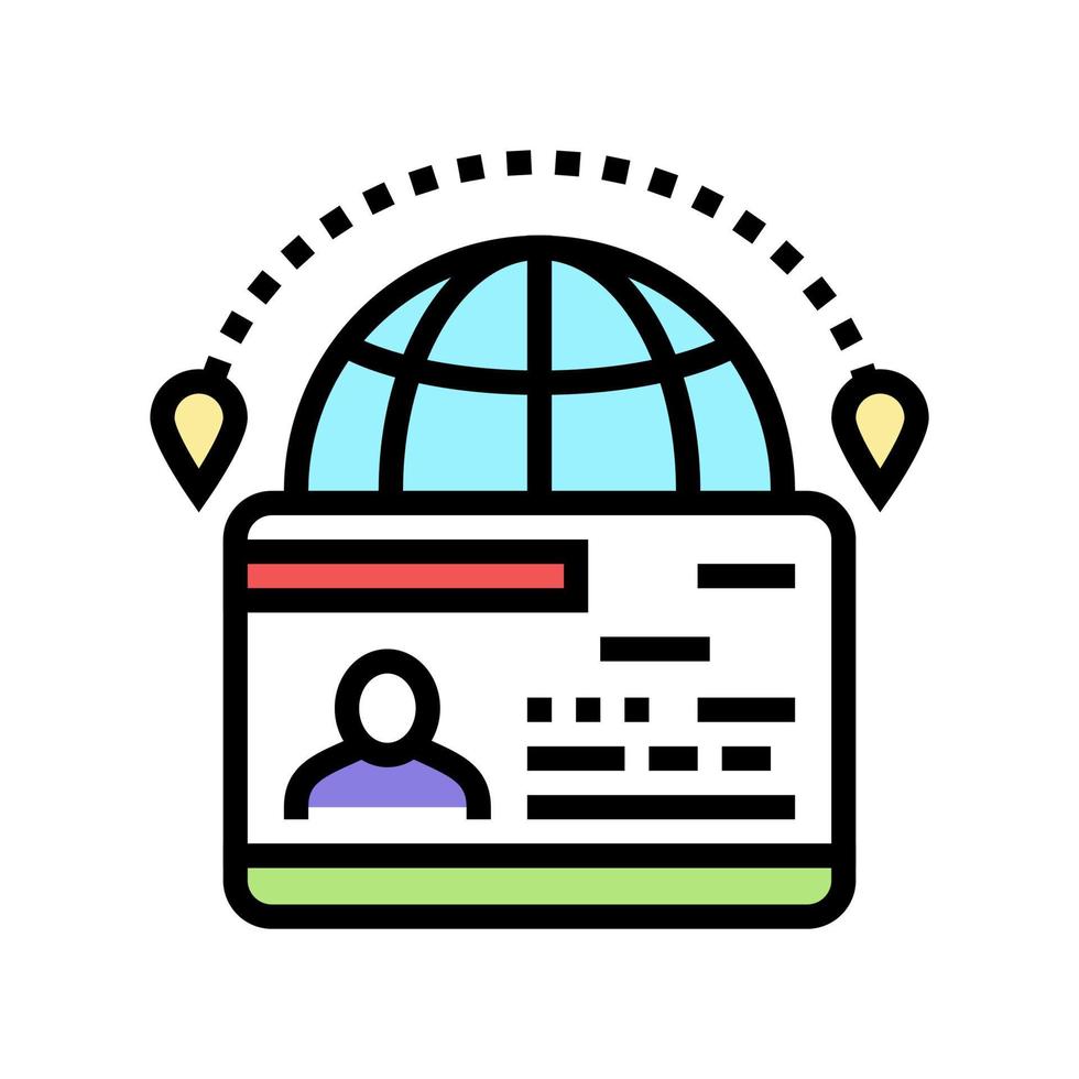 illustration vectorielle d'icône de couleur de visa d'immigration vecteur