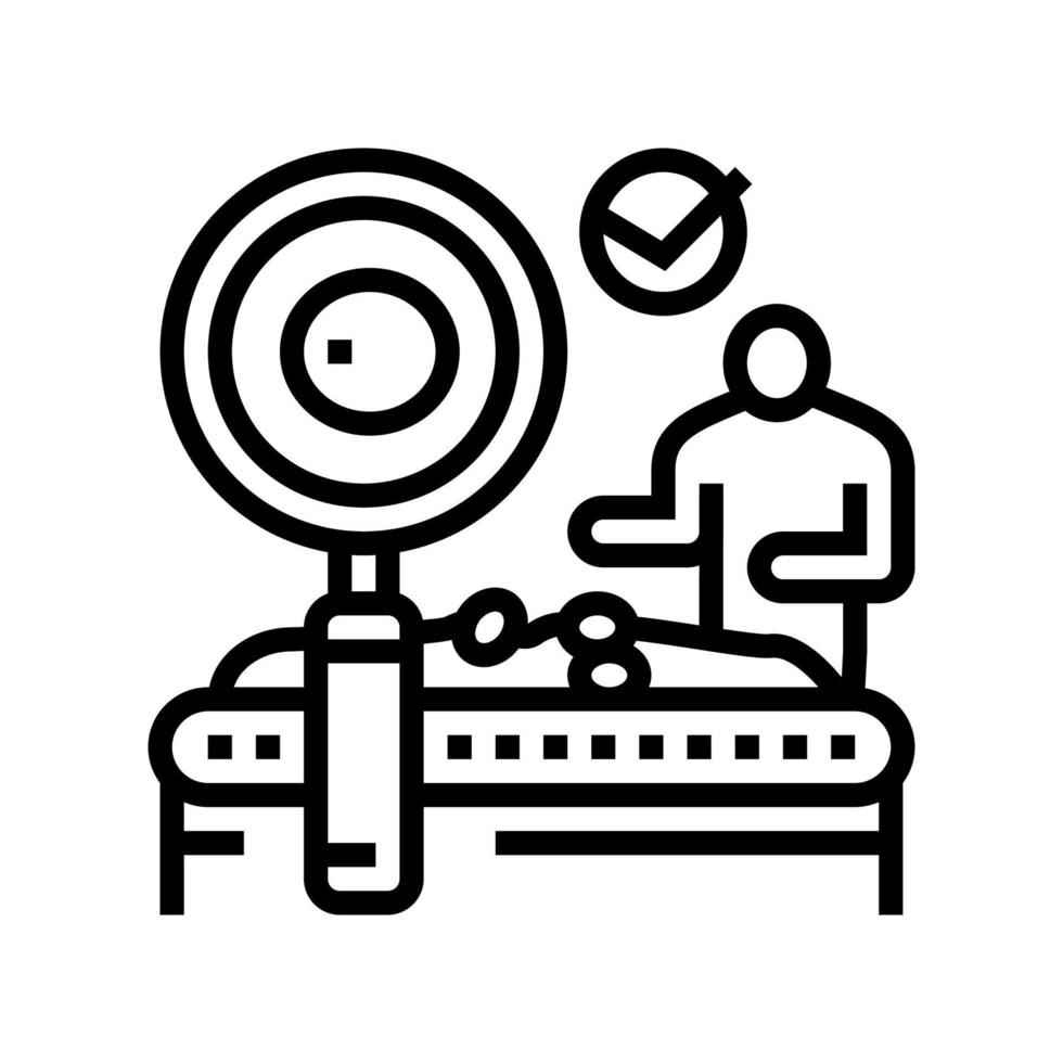 illustration vectorielle de l'icône de la ligne de production d'olives de contrôle de la qualité vecteur