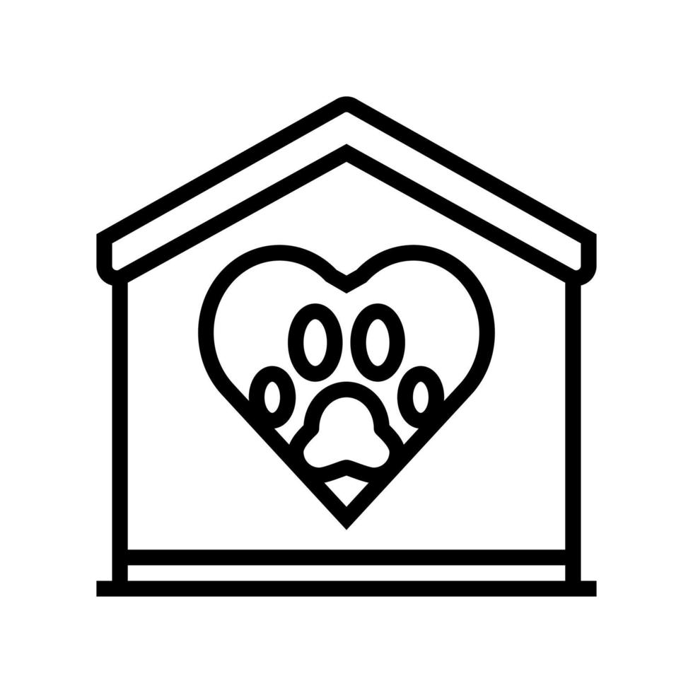 amour animal domestique ligne icône illustration vectorielle vecteur