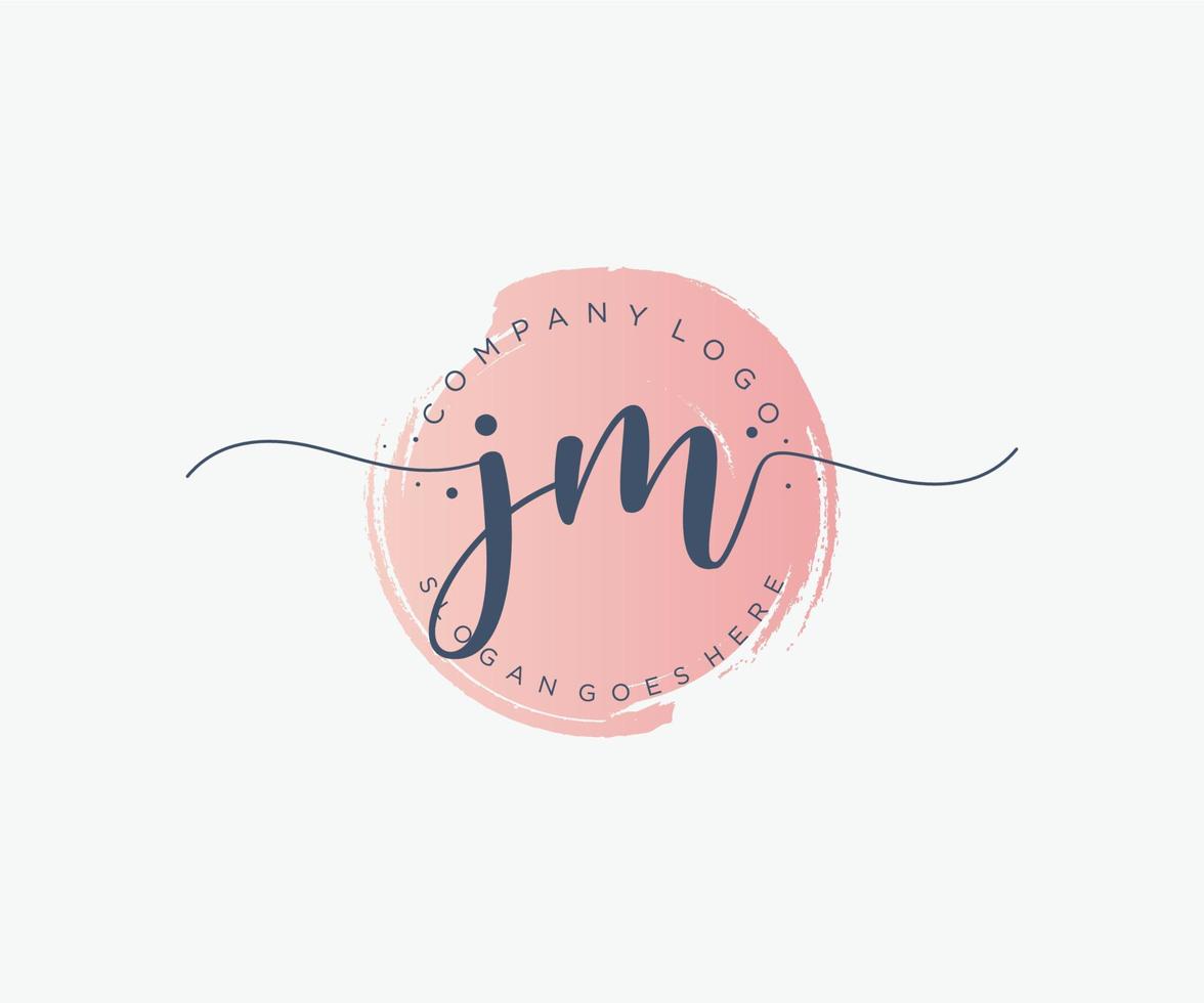 logo féminin initial jm. utilisable pour les logos nature, salon, spa, cosmétique et beauté. élément de modèle de conception de logo vectoriel plat.