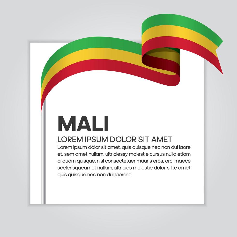 ruban de drapeau vague abstraite mali vecteur