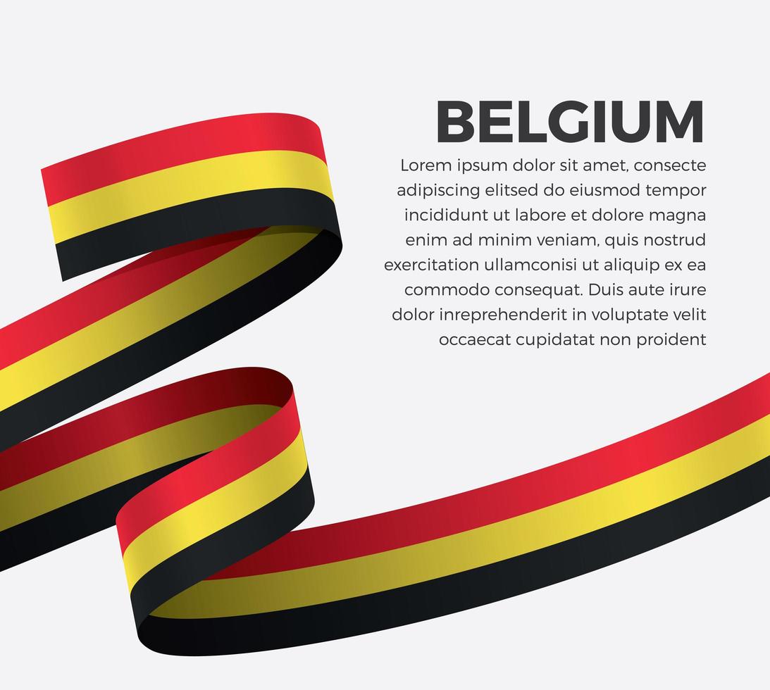 ruban de drapeau belge vague abstraite vecteur