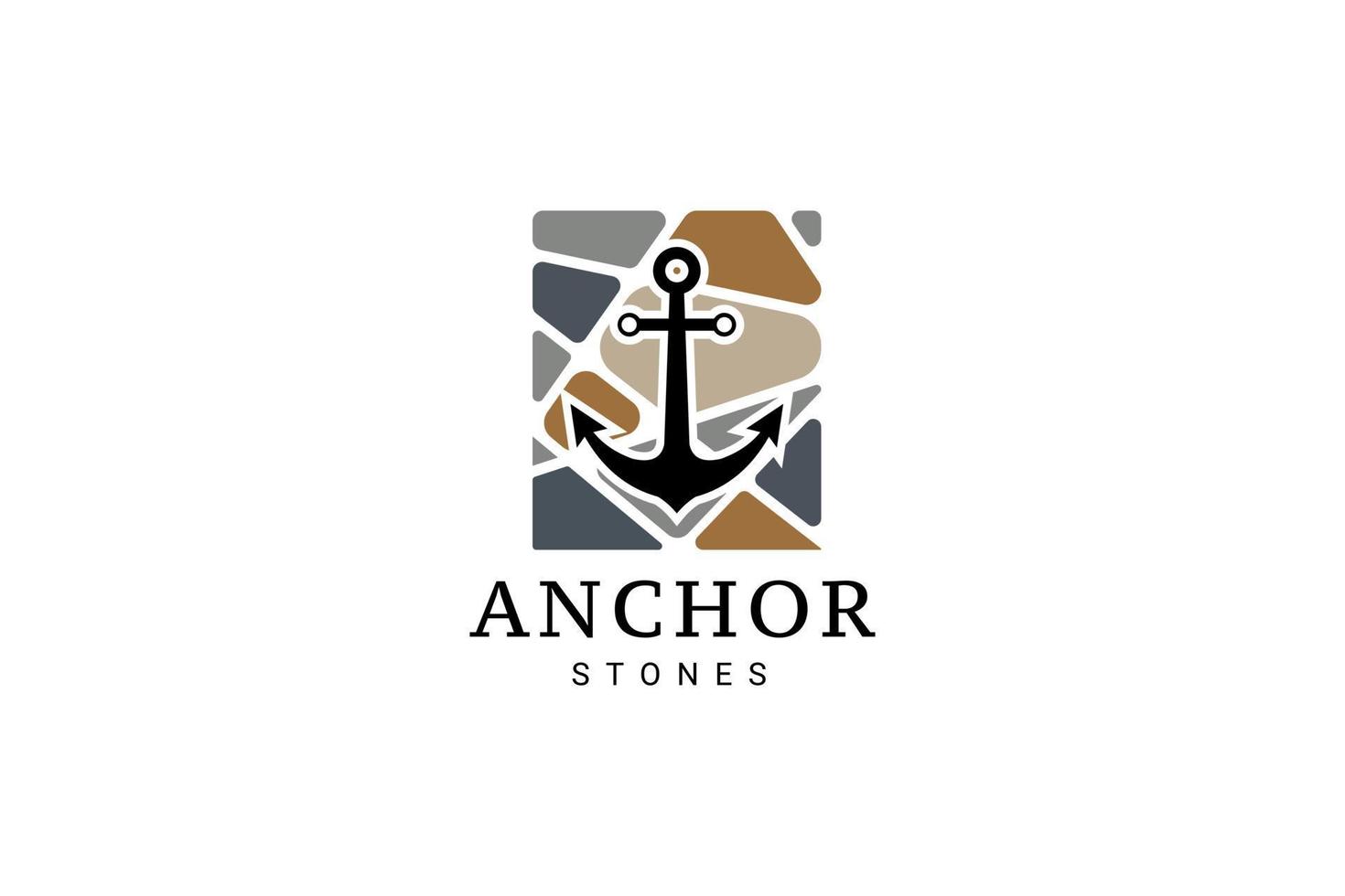 logo d'emblèmes rétro marins avec ancre, logo d'ancre - vecteur
