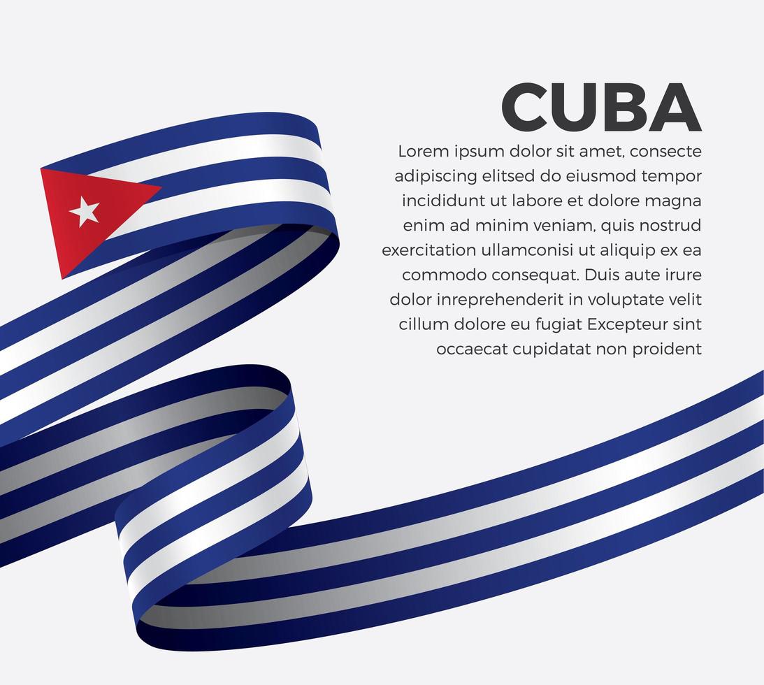 ruban de drapeau vague abstraite de Cuba vecteur