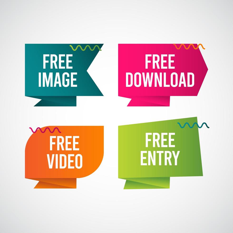 téléchargement gratuit, image gratuite, entrée gratuite, illustration de conception de modèle de vecteur d'étiquette de texte vidéo gratuit