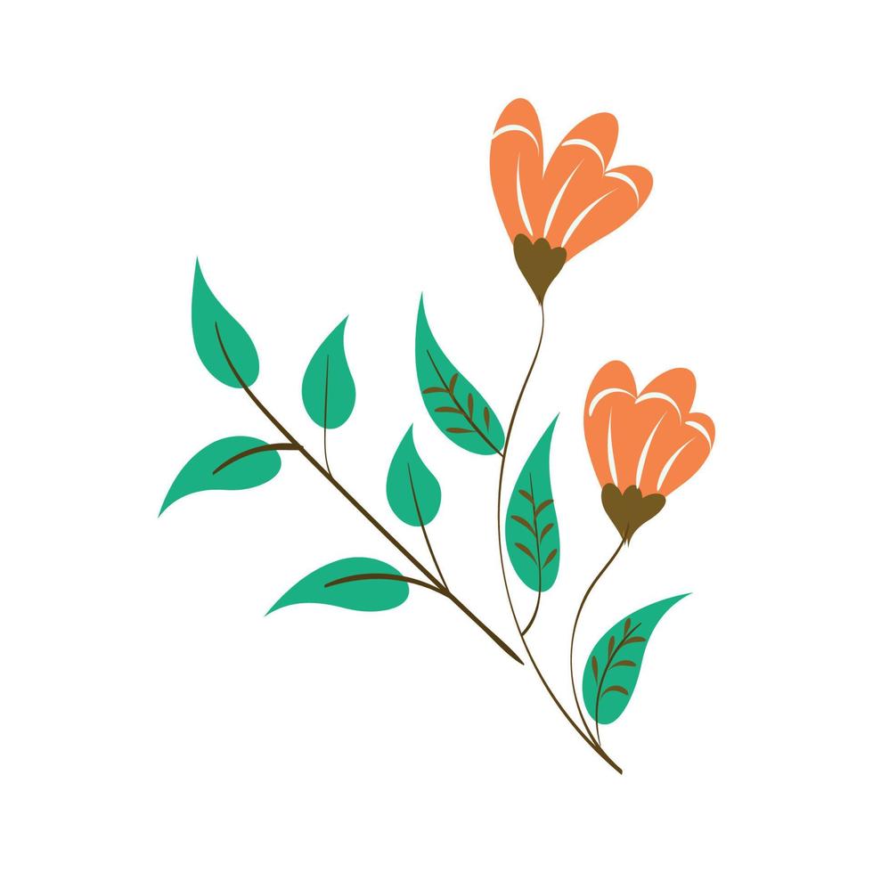 illustration vectorielle de bouquet de fleurs. fleur florale avec des feuilles. illustration vectorielle plane colorée. décoration de printemps dans un style plat simple et moderne pour la conception d'impression de vacances vecteur