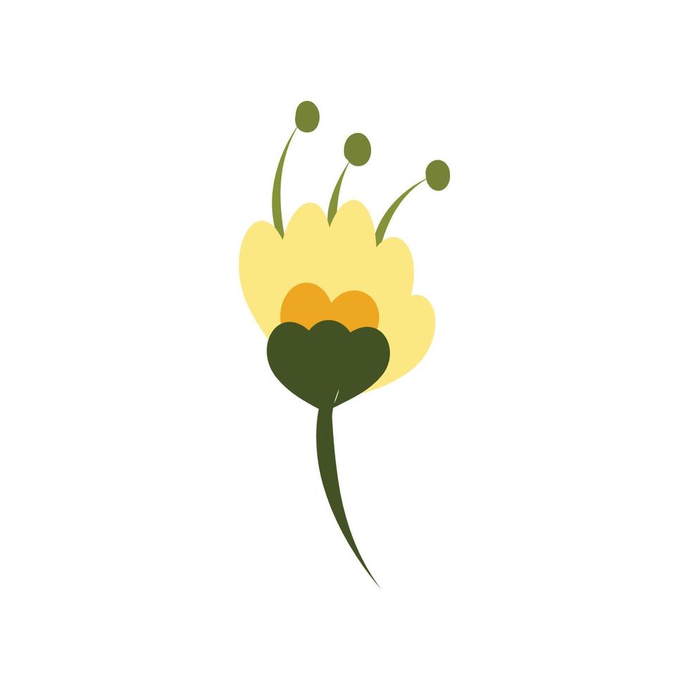 illustration vectorielle de bouquet de fleurs. fleur florale avec des feuilles. illustration vectorielle plane colorée. décoration de printemps dans un style plat simple et moderne pour la conception d'impression de vacances vecteur