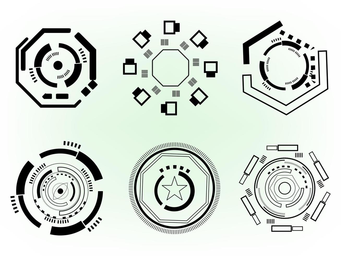 ensemble de technologie roue dentée industrie mécanique technologie icône ligne abstrait arrière-plan modèle toile de fond modèle illustration vectorielle vecteur