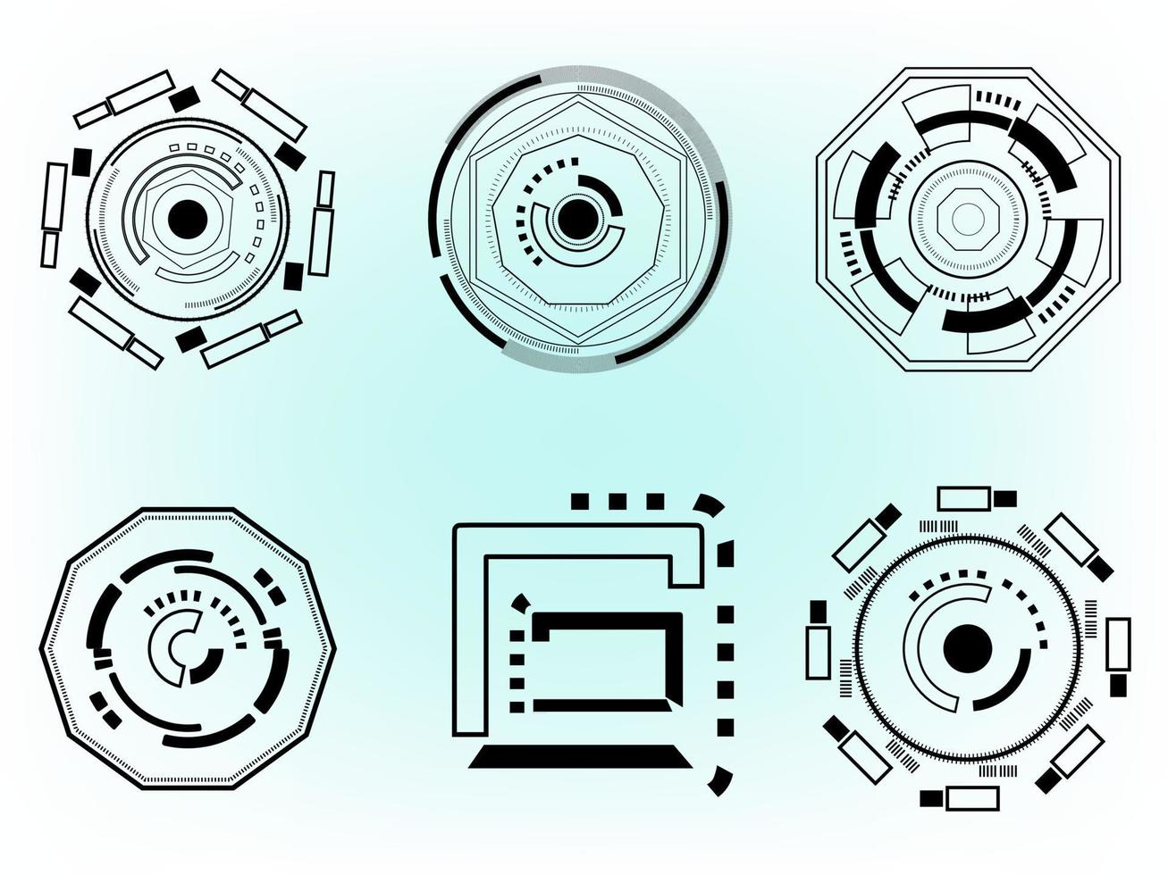 ensemble de technologie roue dentée industrie mécanique technologie icône ligne abstrait arrière-plan modèle toile de fond modèle illustration vectorielle vecteur