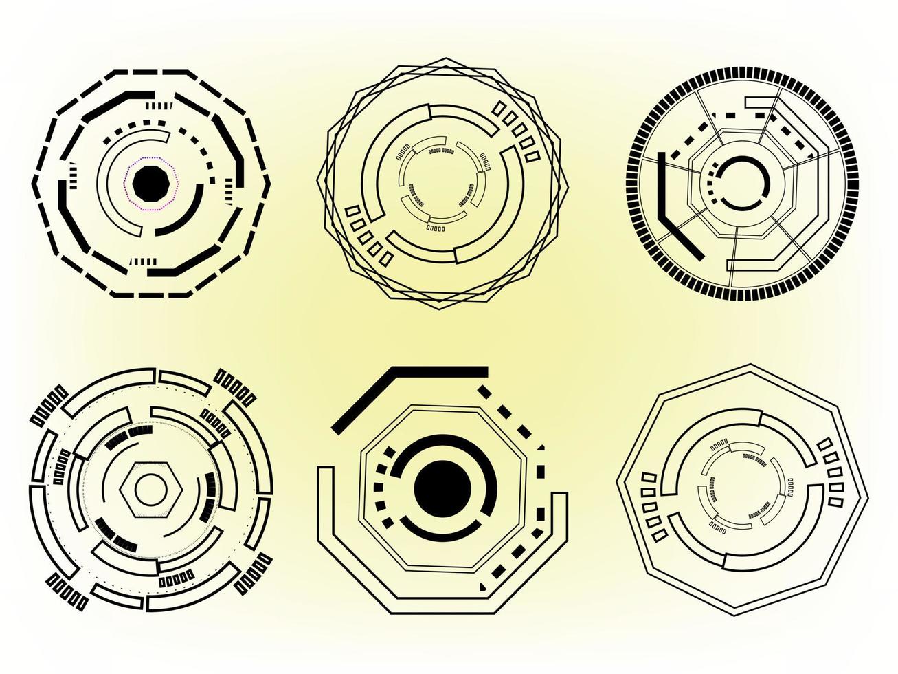 ensemble de technologie roue dentée industrie mécanique technologie icône ligne abstrait arrière-plan modèle toile de fond modèle illustration vectorielle vecteur