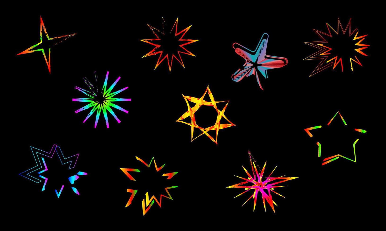 collection d'étoiles paillettes formes lumineuses icônes décoratives abstrait motif site web modèle illustration vectorielle vecteur