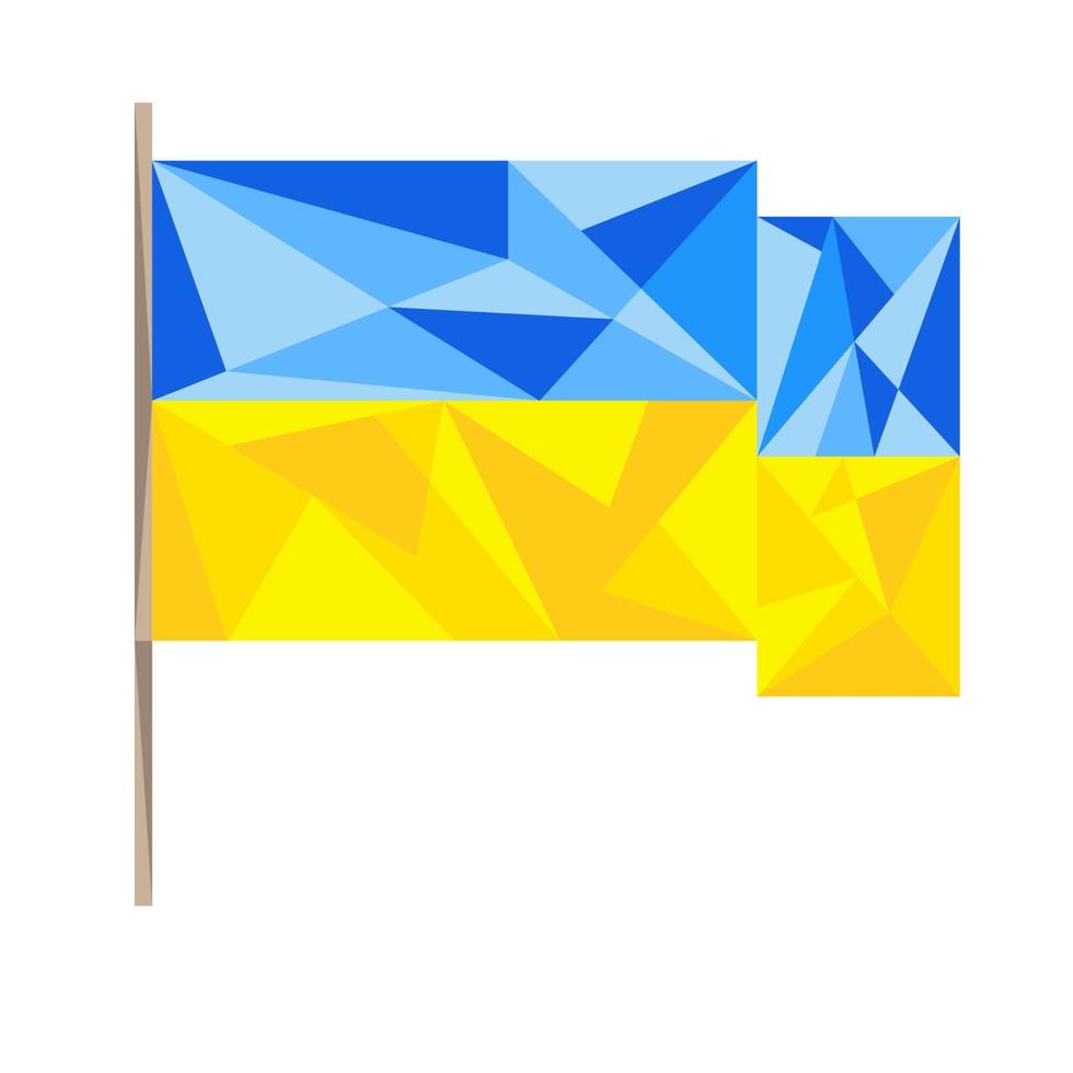 illustration vectorielle du drapeau national ukrainien dans un style polygonal géométrique. peut être utilisé pour la couture de courtepointe, le patchwork, la conception de sites Web, la publication sur les réseaux sociaux, les affiches, les cartes, les bannières. vecteur