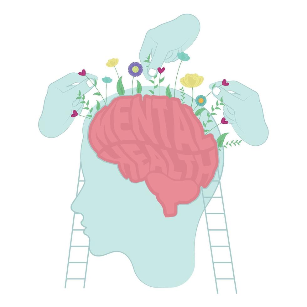 vecteur d'image de concept coloré de santé mentale