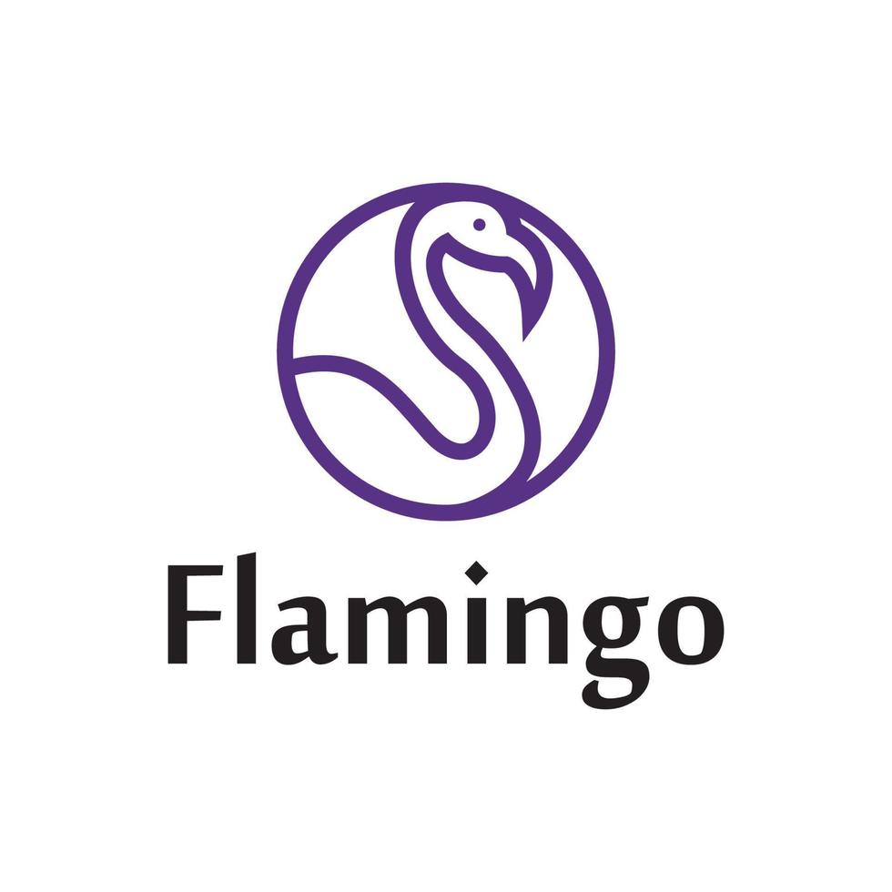 logo iconique flamingo conçoit vecteur de concept, modèle de logo oiseau flamingo