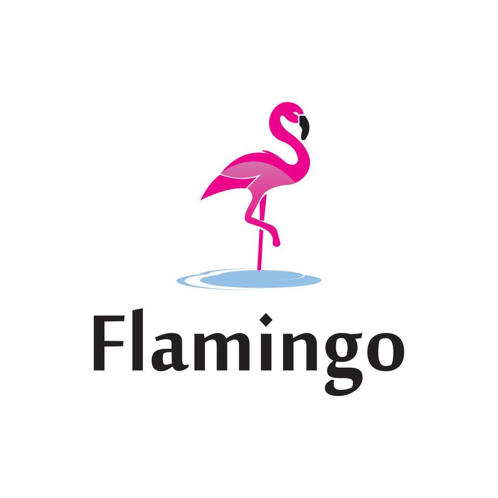 logo iconique flamingo conçoit vecteur de concept, modèle de logo oiseau flamingo