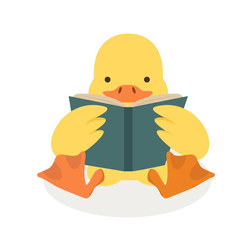 canard lisant un vecteur de livre