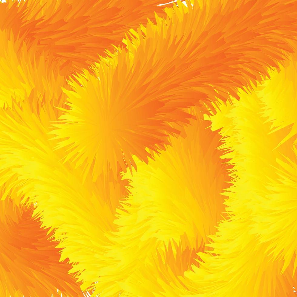 fond 3d de couleur jaune et orange à fourrure abstraite vecteur