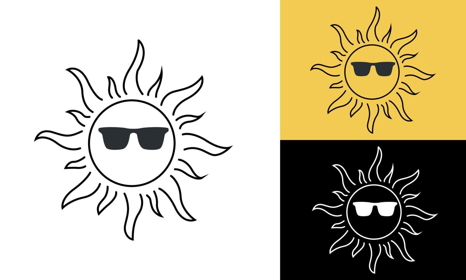 illustration de conception de vecteur de logo de soleil. conception de logo moderne