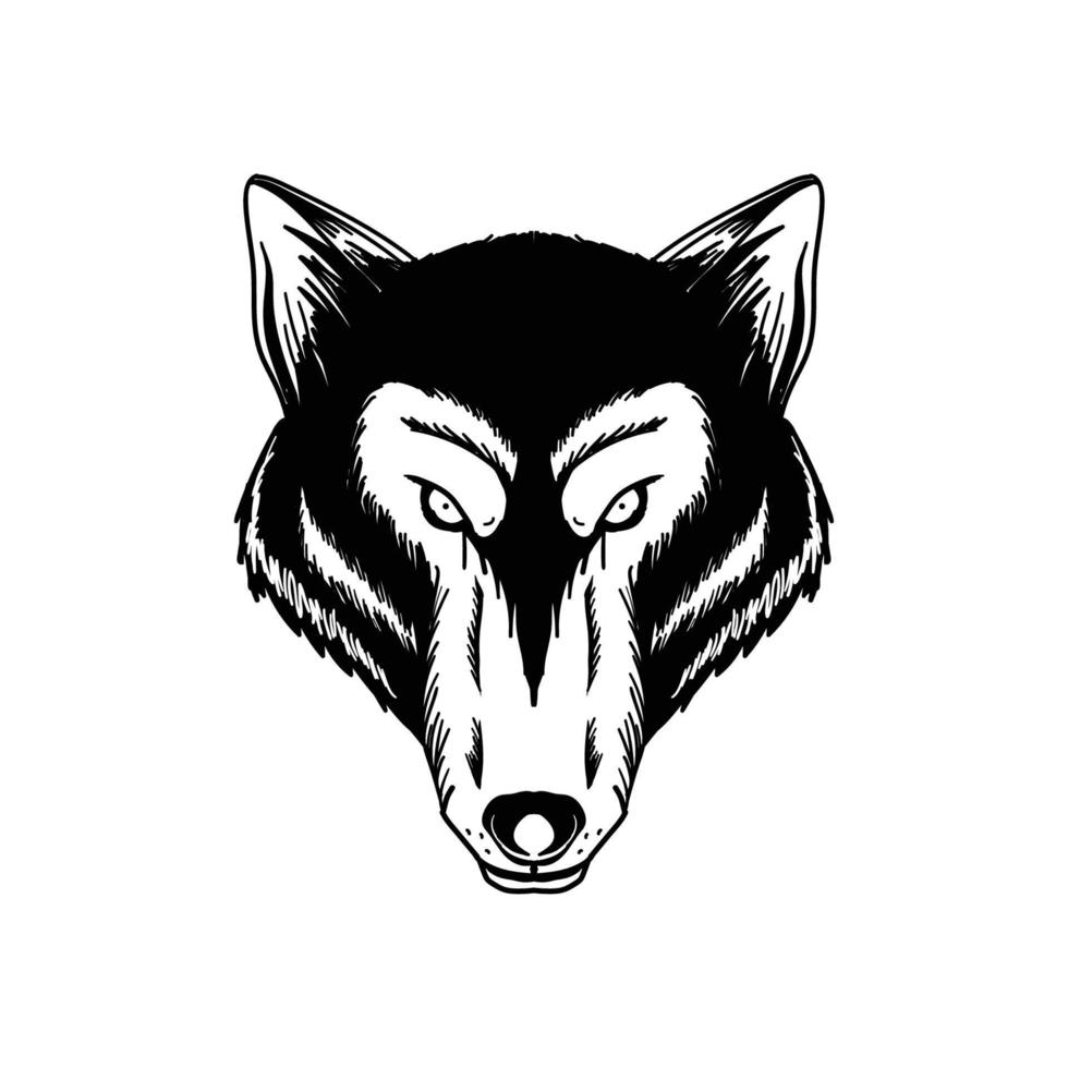 illustration graphique du logo tête de loup vecteur
