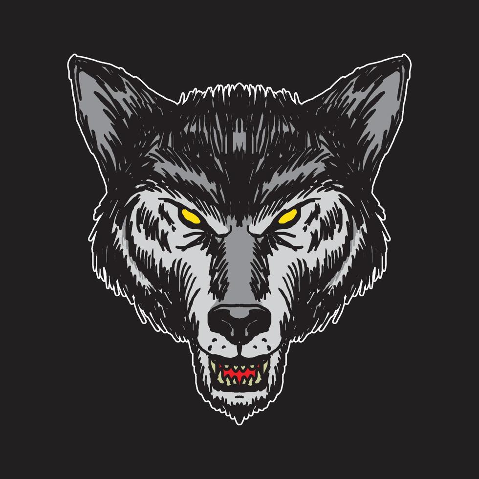 illustration graphique du logo tête de loup vecteur