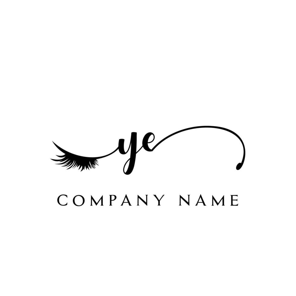 initial ye logo écriture salon de beauté mode moderne luxe lettre vecteur