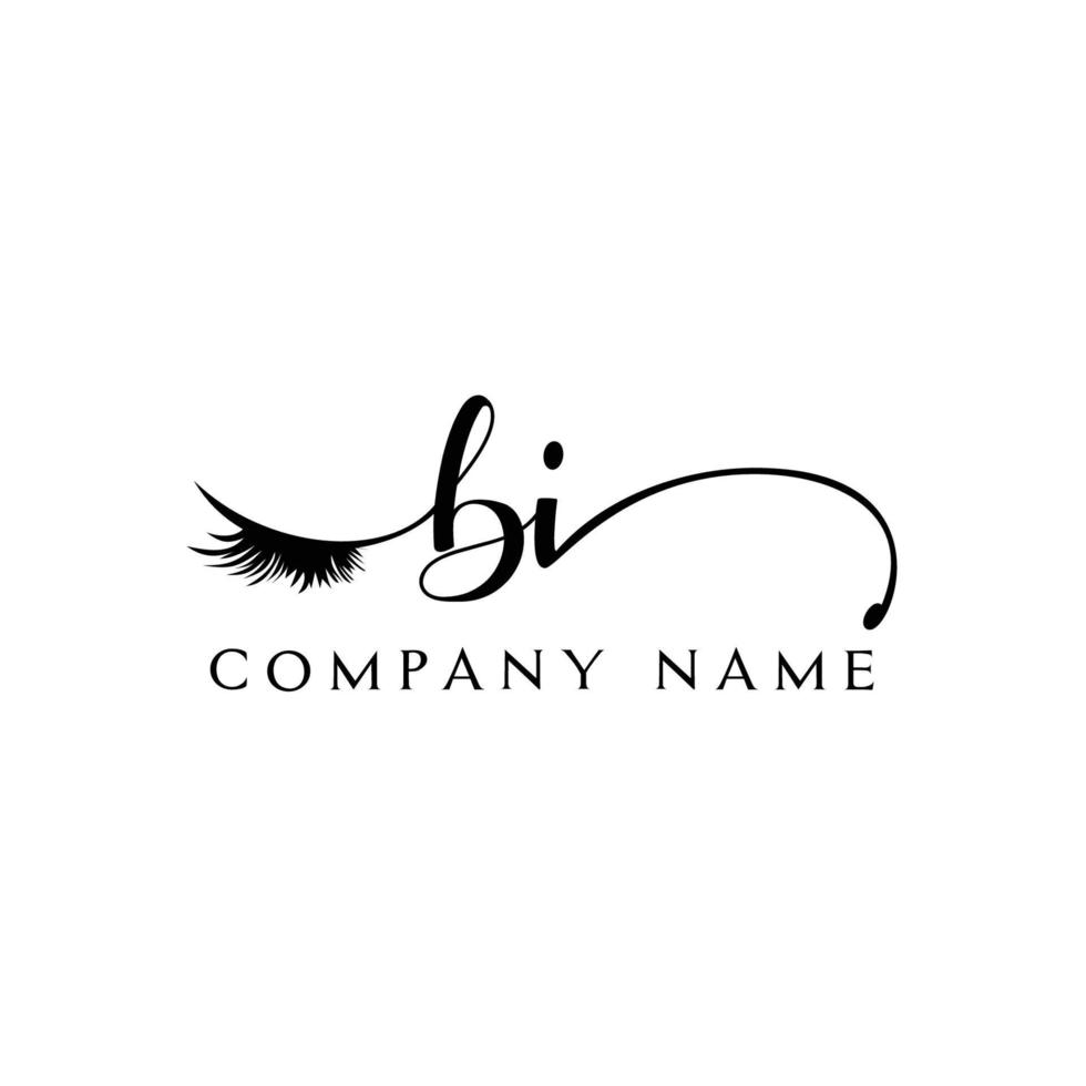 initiale bi logo écriture salon de beauté mode moderne luxe lettre vecteur