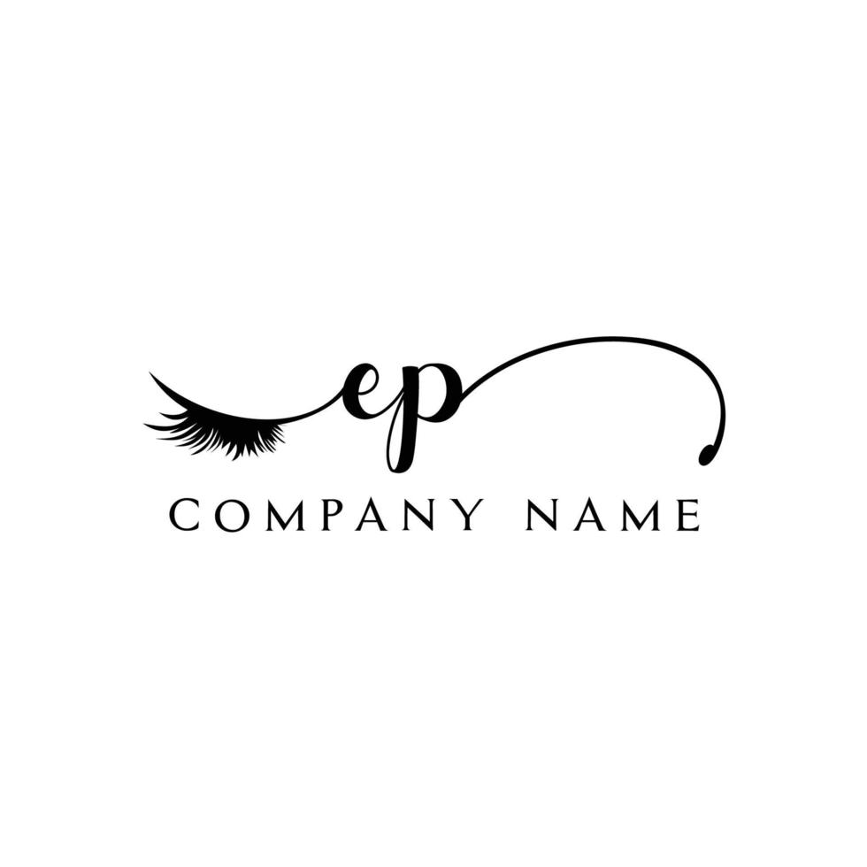 initiale ep logo écriture salon de beauté mode moderne luxe lettre vecteur