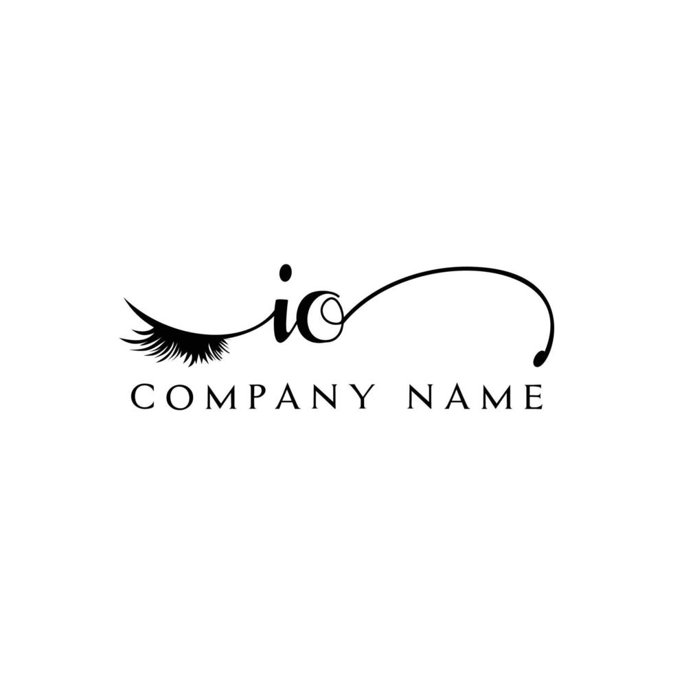 initial io logo écriture manuscrite salon de beauté mode moderne luxe lettre vecteur