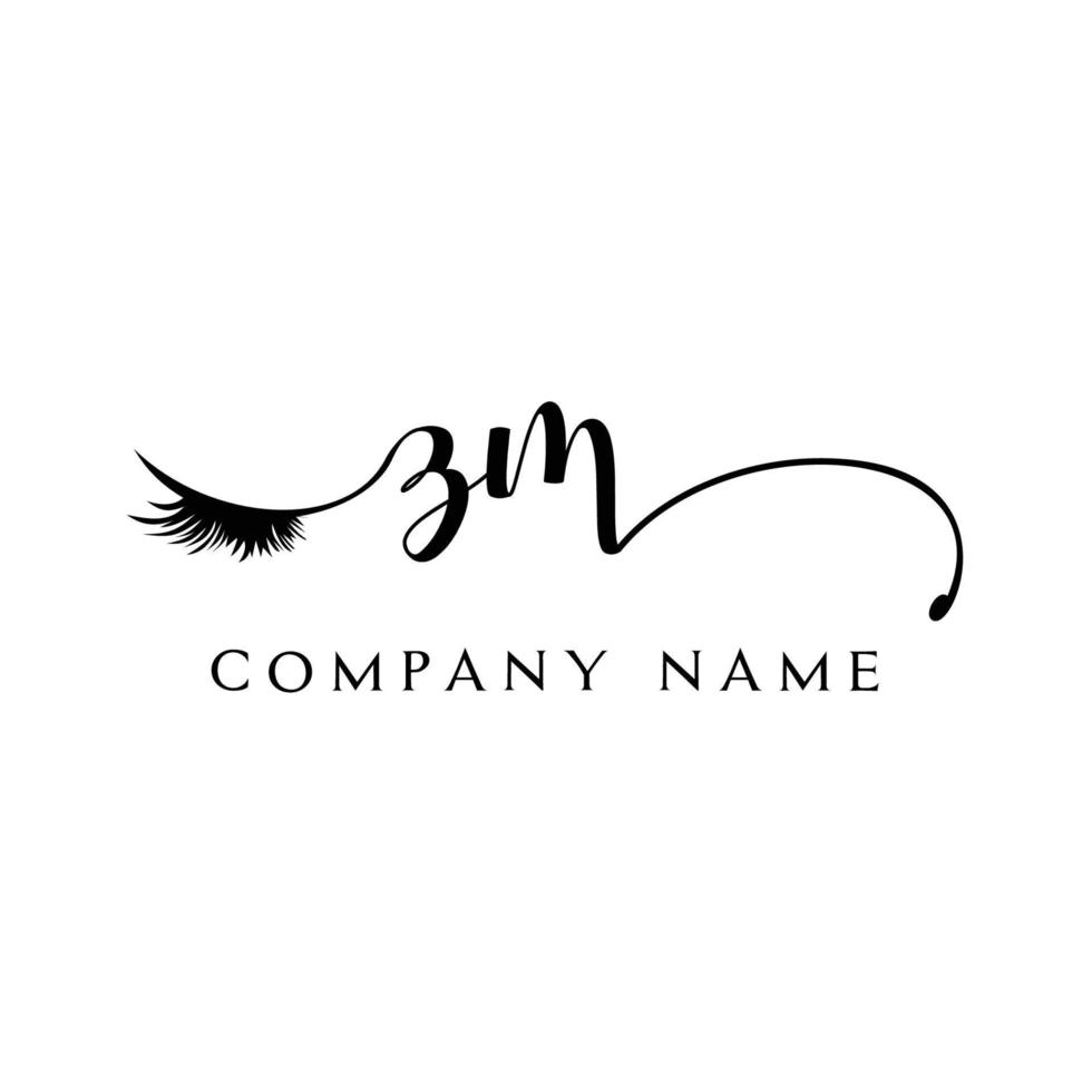 initiale zm logo écriture salon de beauté mode moderne lettre de luxe vecteur