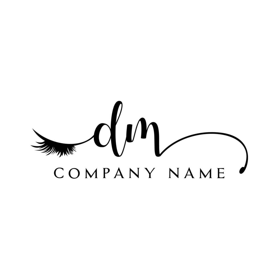 initiale dm logo écriture salon de beauté mode moderne luxe lettre vecteur