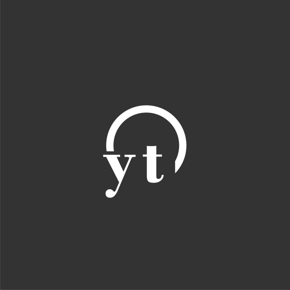 yt logo monogramme initial avec un design de ligne de cercle créatif vecteur
