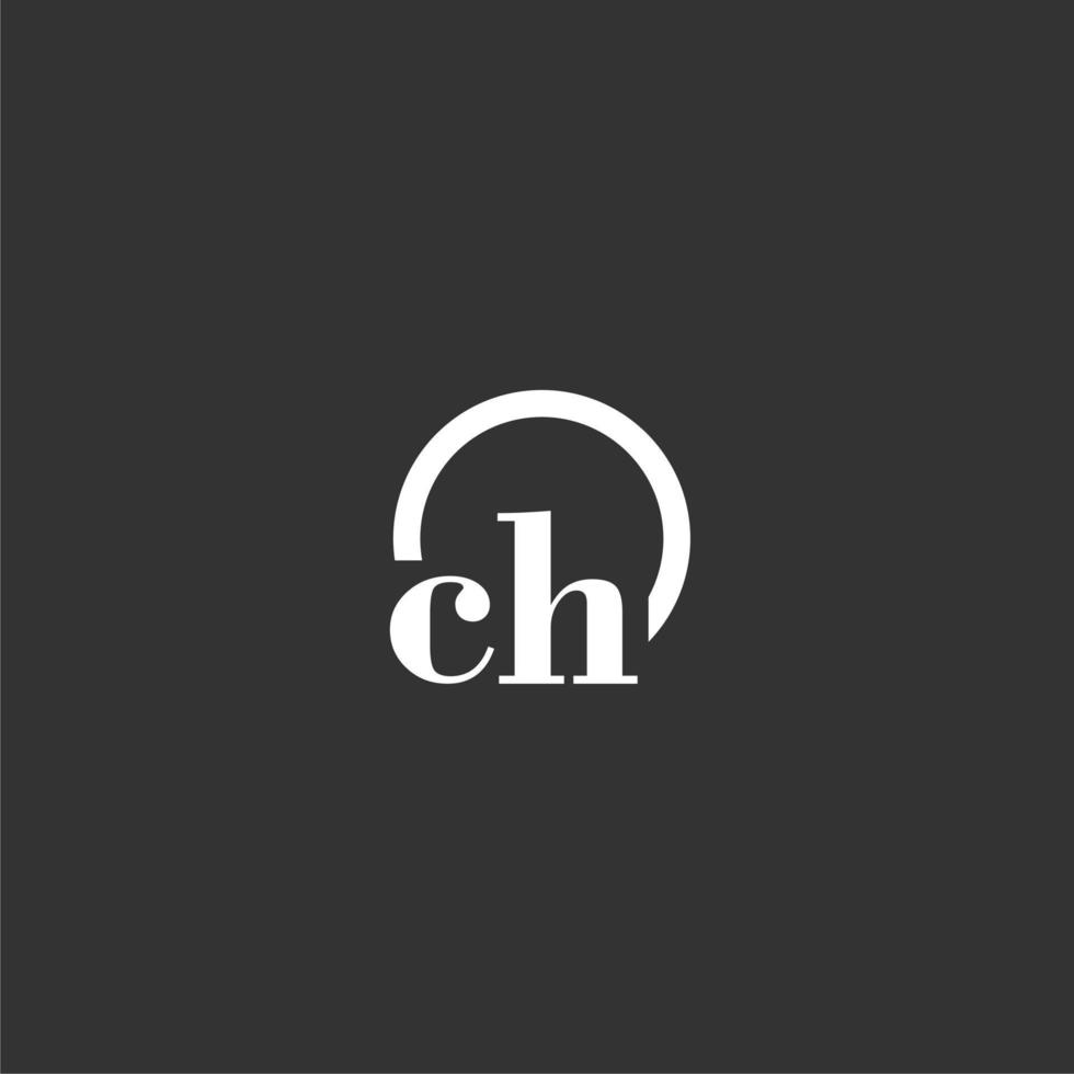 ch logo monogramme initial avec un design de ligne de cercle créatif vecteur