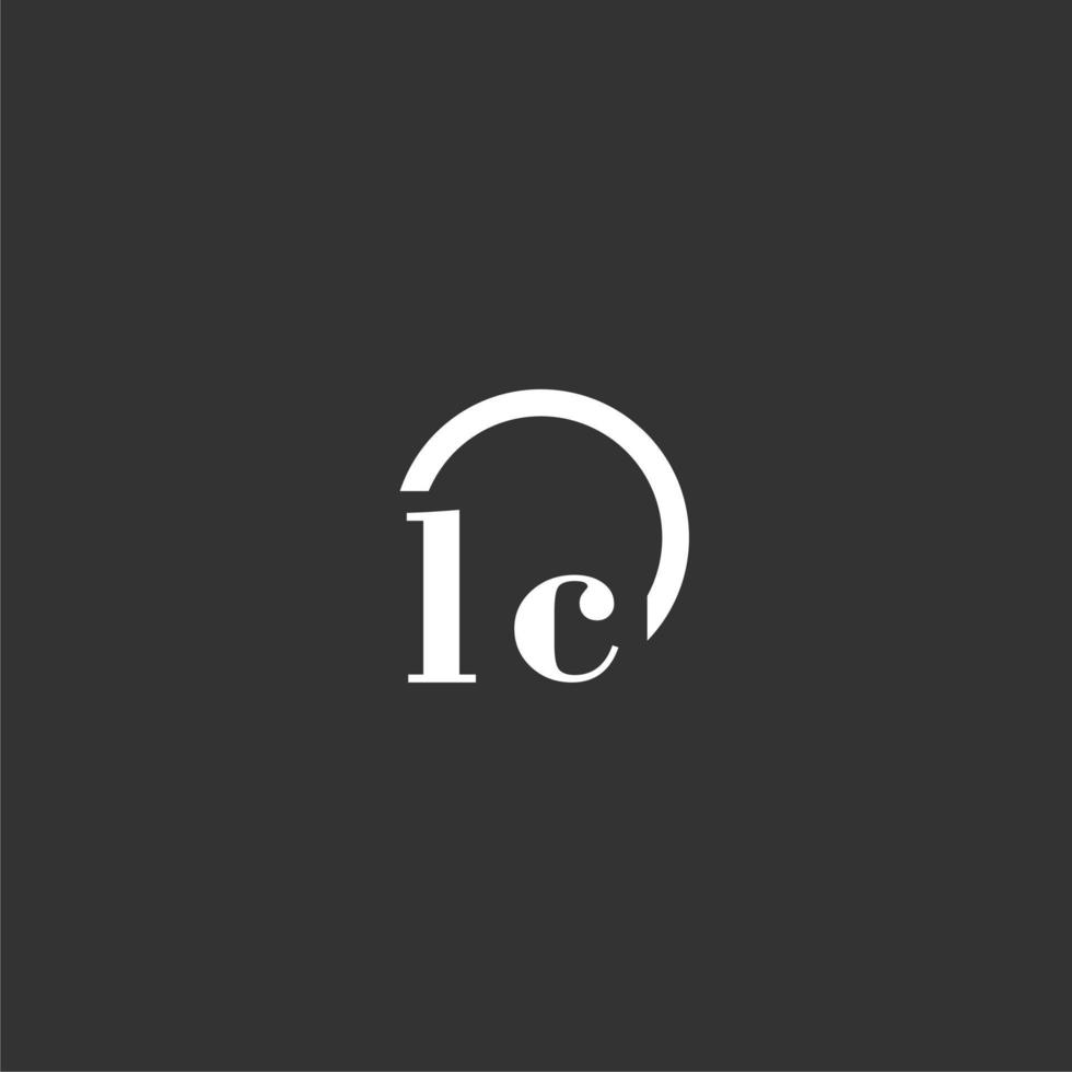 logo monogramme initial lc avec un design de ligne de cercle créatif vecteur