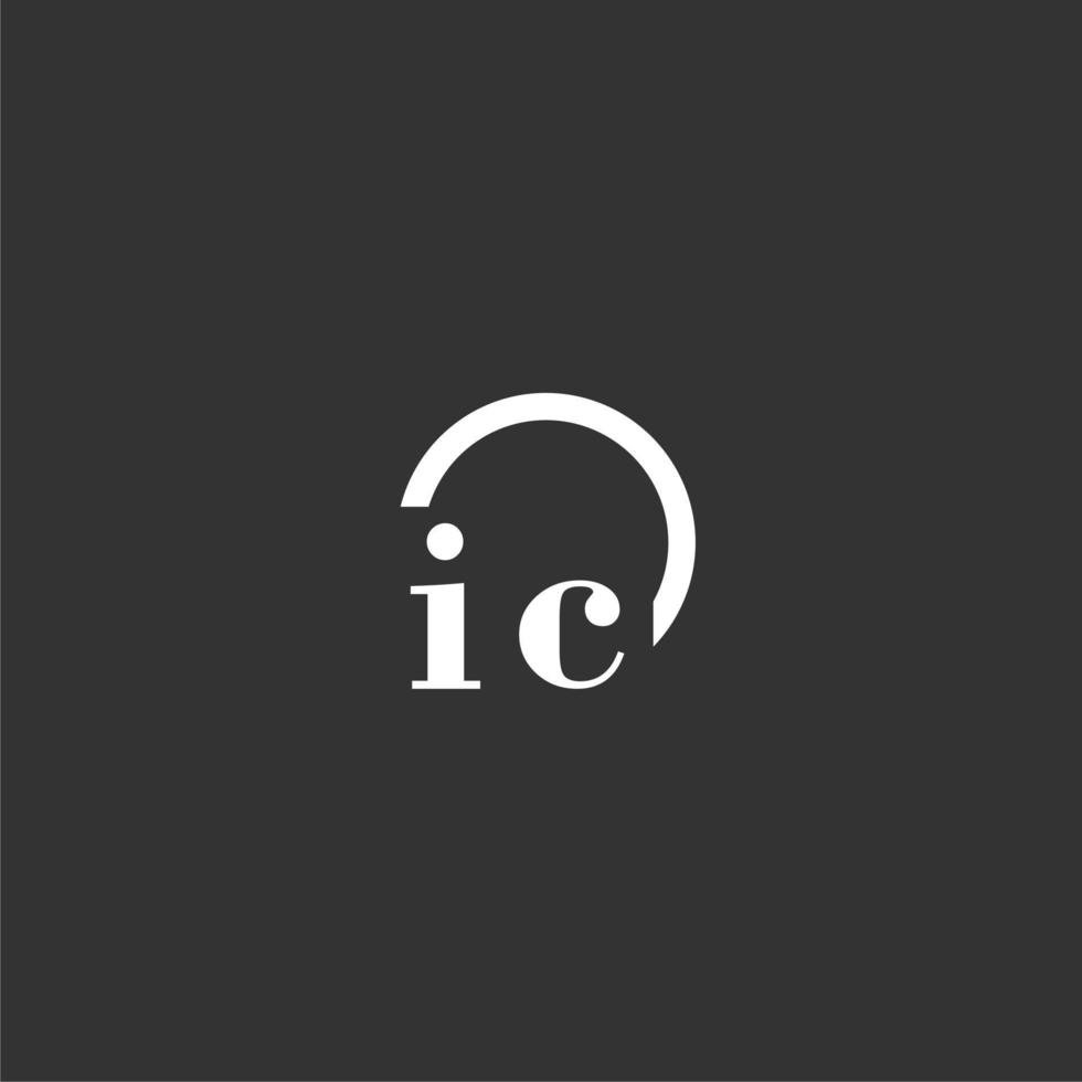 logo monogramme initial ic avec un design de ligne de cercle créatif vecteur