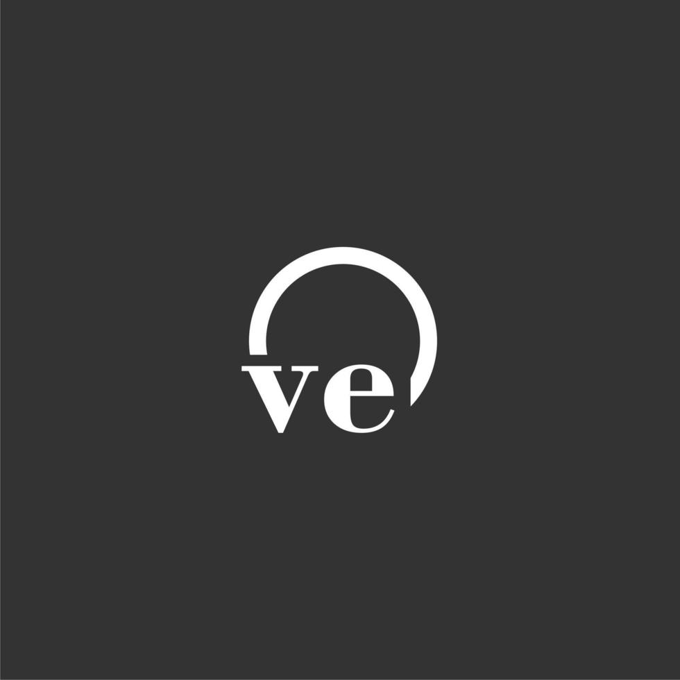 ve logo monogramme initial avec un design de ligne de cercle créatif vecteur