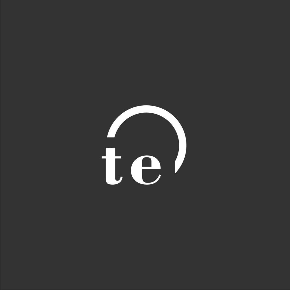 te logo monogramme initial avec un design de ligne de cercle créatif vecteur