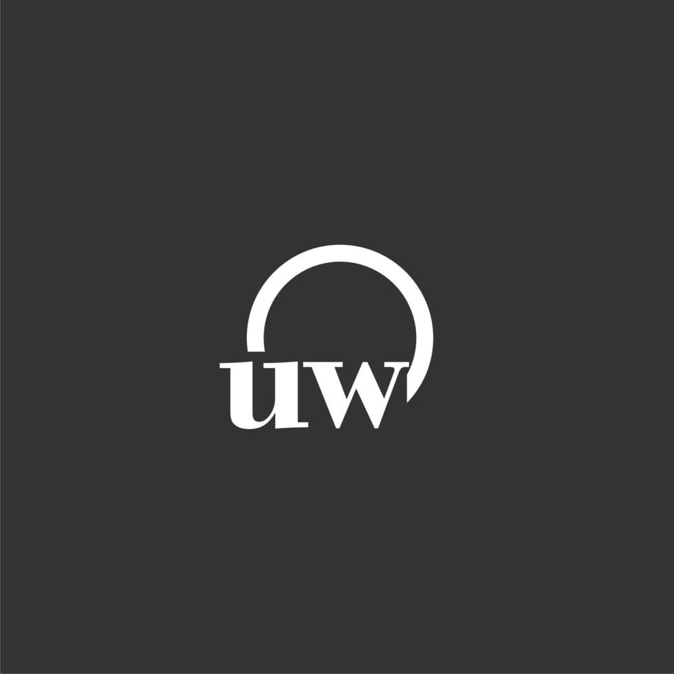 uw logo monogramme initial avec un design de ligne de cercle créatif vecteur