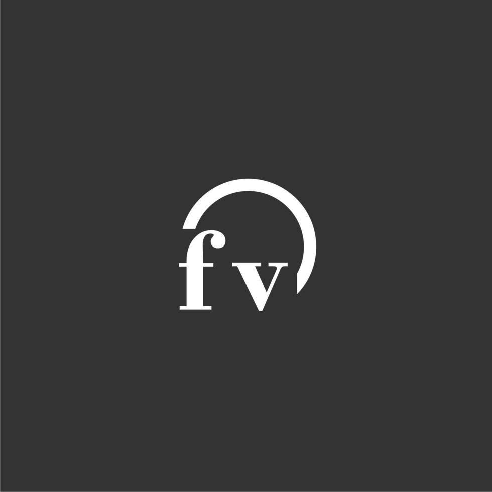 logo monogramme initial fv avec un design de ligne de cercle créatif vecteur