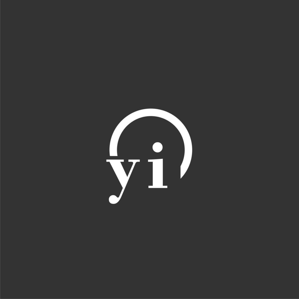 yi logo monogramme initial avec un design de ligne de cercle créatif vecteur
