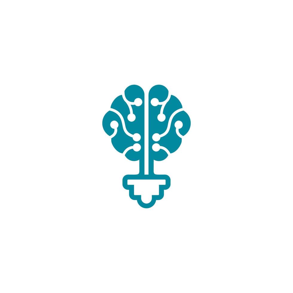 conception de logo de cerveau, lampe de cerveau vecteur