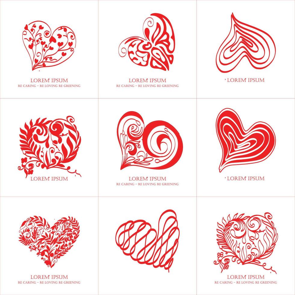 icône coeur fond blanc. icône d'amour décorative. logo d'art en ligne vecteur