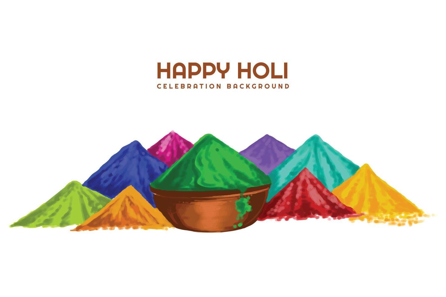 fête des couleurs célébration fond de carte happy holi vecteur